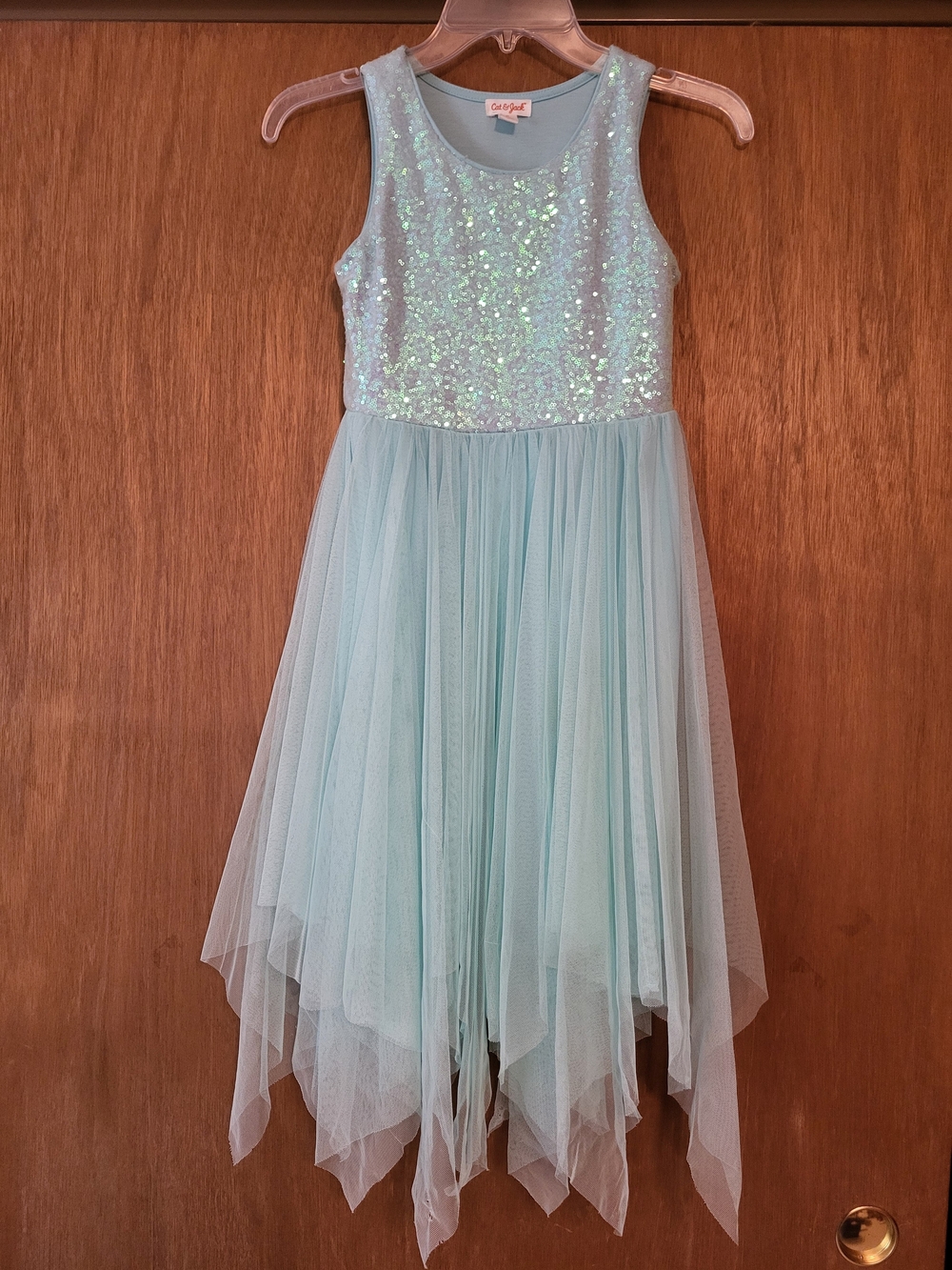 Cat & Jack Sparkle Tulle Dress in Light Blue, Medium